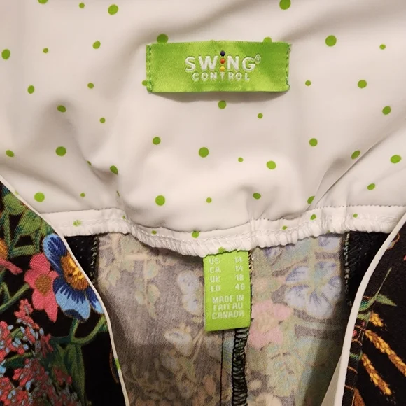 SWING CONTROL floral w/ some stretch pants, size 14 With 4 pockets Spring Summer - Picture 8 of 10
